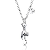 AILAAILA Kitty Cat Necklace for Women | Heart Initial Letter Necklace | Stainless Steel Pendant Jewelry Gifts for Pet Cat Lover Daughter Girls