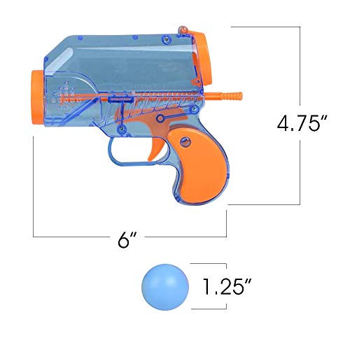 ArtCreativity 5 Inch Ball Launchers, Set of 2, Each Set with 1 Toy Blaster Gun and 5 Plastic