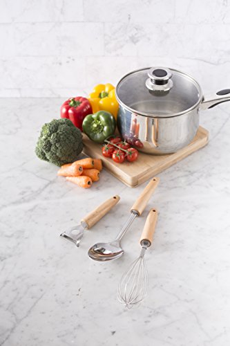 Typhoon Living Stainless Steel Grater With Beechwood Handle, Fine Ultra-sharp Blades Ideal for Cheese, Chocolate and Nuts, Hanging Loop for Easy Storage