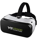 AOOK SONGMI Series 3D VR Virtual Reality Headset, VR Glasses for 360 Degree Immersive Videos/Movies/Games in 4-5.7” iPhone 5 6s Plus Samsung S6 Edge Note 5 LG G3 G4 Nexus 5 6P (Black) (Black, L)