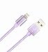 GOLDEN-NOOB 3Pack 3 6 10FT Nylon Braided Popular Lightning Cable 8Pin to USB Charging Cable Cord with Aluminum Heads for iPhone 6/6s/6 Plus/6s Plus/5/5c/5s/SE,iPad iPod Nano iPod Touch(Purple)
