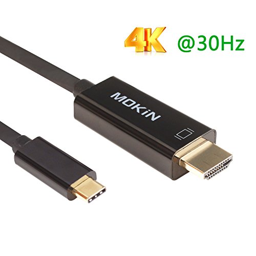 USB C to HDMI Adapter,MOKiN USB C(Type C) To HDMI Adapter Cable For Macbook,Dell XPS 13, Galaxy S8/Note 8 And More With Gold-Plated HDMI Port,Support 4K UHD -1.8M