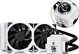 DEEPCOOL Captain 240EX White AIO Liquid CPU Cooler, White LED Waterblock, 240mm Radiator, Dual 120mm Black PWM Fans, White, AM4 Compatible, 3-Year Warranty