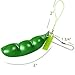 Fidget Toys, SnowCinda 5 PCS Squeeze-a-Bean Soybean Stress Relieving Keychain Mobile Chain Fidget, Green (Green - 5 Pcs)
