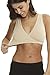 HOFISH 3 Pack Soft Touch Underwire Modal Nursing Maternity Sleep Bra Pink,Black,Beige L