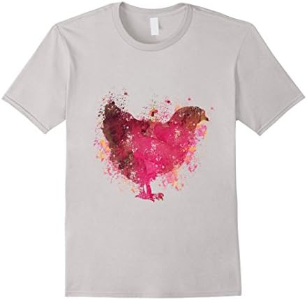 Mens Chicken Water Color Splash T Shirt Large Silver