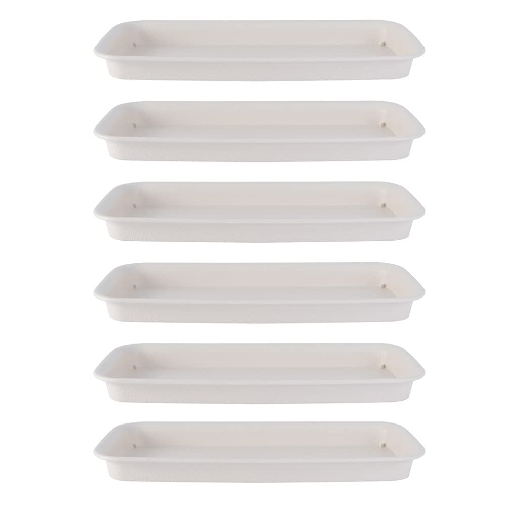 HEMOTON 6 pieces plastic flower pot saucer rectangular plant pot saucer plastic plant pot for flower pot tray flower box