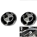 2pcs Carbon Fiber Black Emblem Compatible for BMW Car Front Hood Rear Trunk Logo Badge 82mm