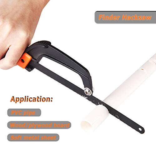 Finder Hacksaw With Saw Blade Aluminium Alloy Light Weight Compact Hand Operation Hack Saw For Wood Board PVC Pipe (3pcs 12-inch Extra Hacksaw Blades Included) - Thumbnail 5