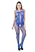 Deksias Fishnet Bodystocking Plus Size Crotchless Bodysuit Lingerie for Women (one Size, Blue)