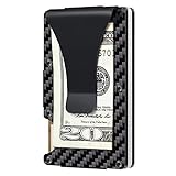 Carbon Fiber Aluminum Metal Wallet Money Clip RFID Minimalist Wallet, Slim Wallet (Carbon Fiber)
