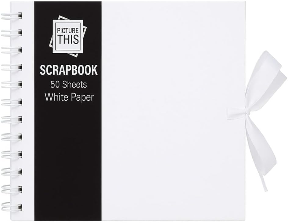 Sixstore Kraft Scrapbook Album Square 20x20cm 50 Sheets Ribbon Brown