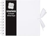 Sixstore Kraft Scrapbook Album Square 20x20cm 50 Sheets Ribbon Brown