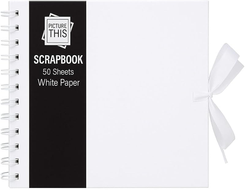 Sixstore Kraft Scrapbook Album Square 20x20cm 50 Sheets Ribbon Brown