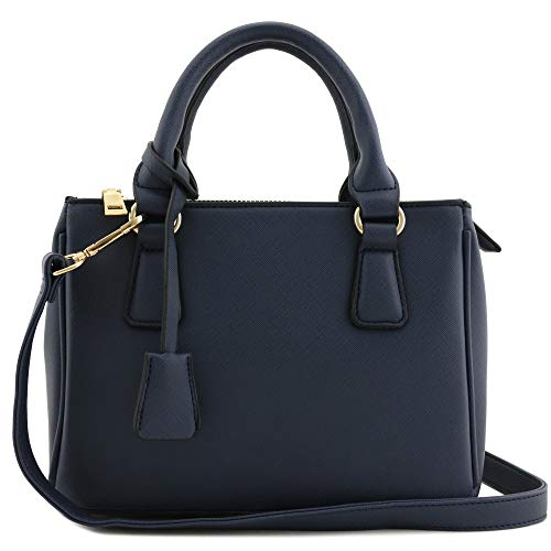 Mini Satchel Bag. Expandable Mini Satchel Top Handle Saffiano Bag with