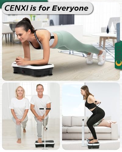 Vibration Plate Exercise Machine, with Bluetooth Speaker, Resistance Bands and Remote, Power Platform for Lymphatic Drainage, Full Body Workout Home Fitness Equipment