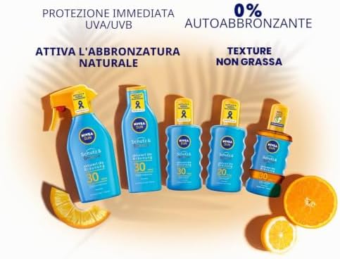 Nivea Sun Olio Spray Solare, fattore di protezione solare 30, flacone spray, protezione e Abbronzatura, 200 ML
