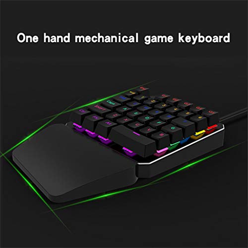 Shan-S K7 Wired Gaming Keypad with RGB Backlight 35 Keys Ergonomic One-Handed Keyboard for Computer PC Laptop LED 7 Color Backlit Keycaps Key Cap Board USB Keybord Player - Thumbnail 2