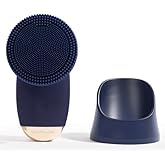 YOUTHLUX SoniGlow Silicone Facial Cleansing Brush – Electric Vibrating Skincare Scrubber Tool for Deep Pore Cleansing, Gentle Massage, Makeup Removal, Waterproof and Rechargeable (Navy)