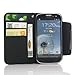 Leegoal(TM) Leather Flip Wallet Case with Credit/ID Card Slot and Free Screen Protector for Samsung Galaxy S3 i9300/SC-06D - Petroleum Blue