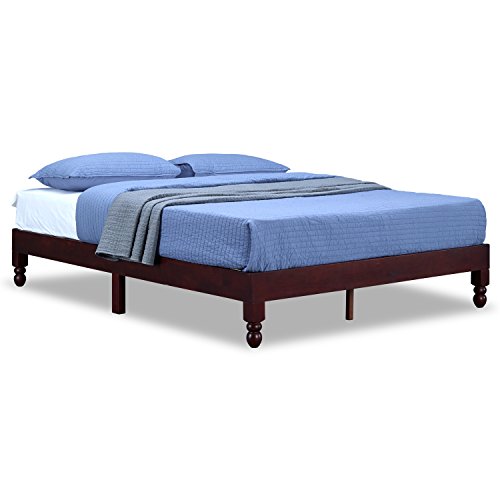 MUSEHOME 12 Inch Wood Bed Frame Elegant Style Eliminates The Need for a