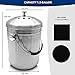FLYISI Odorless Compost Bucket - Countertop Compost Bucket for Kitchens - 1.3 Gallon Stainless-Steel Indoor Compost Bucket with Carrying Handle - Odor Free Waste Bin with 2 Included Charcoal Filters