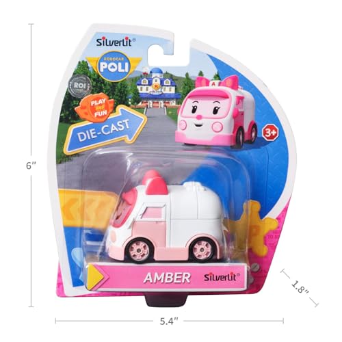 Robocar Poli DIE-CAST Amber Ambulance – Metal Vehicle Toy for Role-Play and STEM Preschool Learning, Gifts for Boys & Girls Ages 3-9