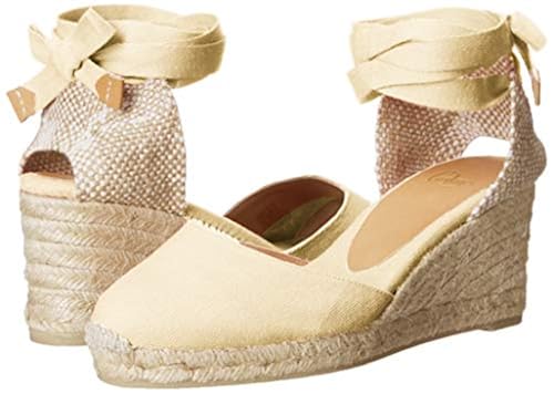 Castañer Women's CARINA/6/001 Espadrille Talon Carina 301 Made in Canvas  with Loop Closure and Height of