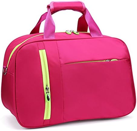 KEISHJD Waterproof Women Travel Bags Nylon Casual Luggage Tote Bag Men Bag Pt1118 rose red