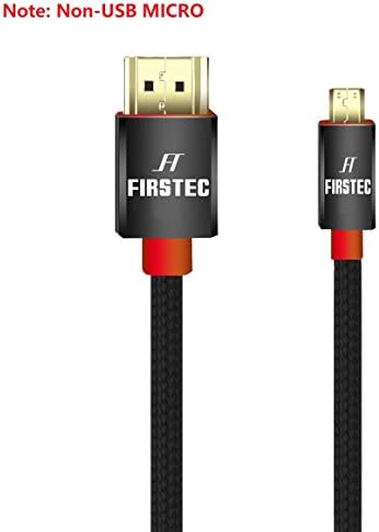 High Speed Micro-HDMI Cable FIRSTEC Type A to Type D HQ Full HD HDMI Cable v2.0/ HD Ready / 1.4a / 3D / 2160p PS4 SKY HD 4K Ultra HD Ethernet Audio Return - Micro HDMI to HDMI Cable (2M/6FT)