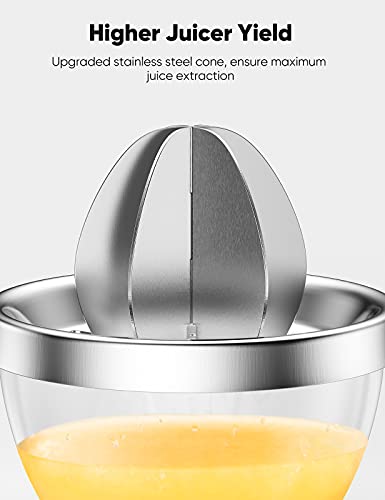 Lemon Squeezer Stainless Steel, Manual Citrus Lemon Orange Juicer 300ML Easy to Juice and Seed-free Hand Juicer TREBLEWIND