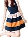 Allegra K Women Stripe Sleeveless Colorblock Short Skater Mini Tank Dress