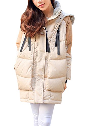 Enlishop Women's Winter Thicken Oversized Hood Puffer Down Coat Jacket White