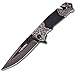 SMTENG 8in Stainless Steel folding Knife With pattern Antiskid G10 handle,Outdoor Tactical Survival EMT EDC Knife,Easy closing Liner Lock Everyday Carry Pocket Knife With Clip,5 inch close black