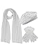 Ivory White Cable Knit Beret Hat Scarf & Glove Matching 3 Piece Set Set