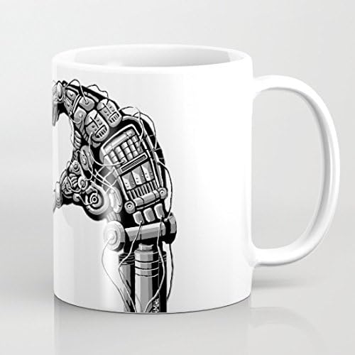 Funny Coffee Mug Robot Hands Make Heart Shape Mug 11 OZ