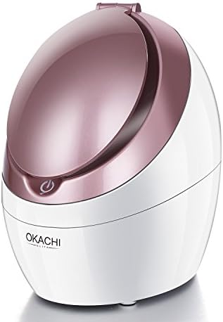 OKACHI GLIYA Nano Ionic Face Steamer Professional Hot Mist Sauna Spa for Opening Pores Blackhead & Acne & Sinus Treatment Portable Inhaler Deep Moisturizing and Cleansing Impurities Personal Home Skin Care - Rose Gold