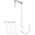 DAJIANG Over Door Hooks, 4 Pack - Soft Rubber, Prevent Scratches, For Hanging Clothes, Towels, Bags in Bathroom, Bedroom, Kitchen