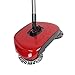 360 Degree Rotating Household Automatic Hand Push Sweeper Broom, Multi-Functional Profession Vacuum Cleaner Sweeping Robot without Electricity, 3 in 1 Dustpan and Trash Bin Floor Cleaning System (red)