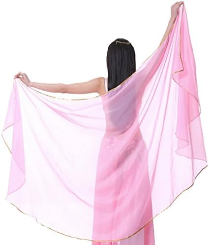 CLOHO Belly Dance Chiffon Shawl Veil Scarf, Belly Dance Costumes Accessories