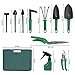 TIMESETL Garden Tools Set, 10 Pcs Gardening Tools – Ergonomic Handle Trowel Rake Weeder Pruner Shears Sprayer, Garden Hand Tools with Carrying Case Gardening Gifts for Womenthumb 1