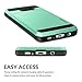 Galaxy S7 Edge Case, Vofolen Slidable Card Holder Galaxy S7 Edge Wallet Case Hybrid Protective Shell Shockproof Rubber Bumper Armor Scratch-Proof ID Card Slot Case Cover for Galaxy S7 Edge - Mint