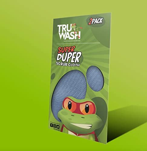 TruWash Super Duper Scrub Cloths (pack of 2), general purpose soft yet strong cloths for the kitchen or bahtroom (1)