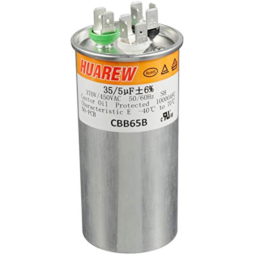 35+5 UF 6 35/5 MFD 370/450 VAC CBB65 Dual Run Start Round Capacitor For Cool eBay 35+5 UF 6 35/5 MFD 370/450 VAC CBB65 Dual Run Start Round Capacitor For Cool eBay