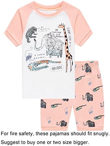 COCOSUN Little Girls Snug-Fit Pajamas Short Sets 100% Cotton Toddler Pjs 2T