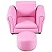 Costzon Kids Couch with Footstool, Children's Sofa with ASTM & CPSIA Certification, Mini Couch for Toddler w/Load-Bearing of 100LBS, Armchair w/Armrest and Backrest for Baby Girls Gifts (Pink)