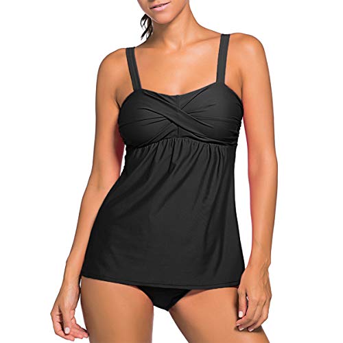 Stynice-Tankini-Damen-Set-Push-Up-Sportlich-Badeanzug-Zwei-Stck-Bademode-Groe-Gren-mit-Gepolstert