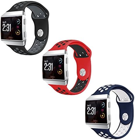 ToLuLu Large Small NK Sports Silicone Rubber Bracelet Wristband Wrist band Holes +Metal Buckle For Fitbit Ionic