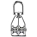 DasMarine 3 Pack M20 Double Pulley Block in 304 Stainless Steel Crane Swivel Hook Double Pulley Roller Loading (M20)