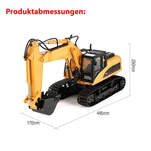 15-Kanal RC ferngesteuerter DieCast Raupenbagger 2.4GHz Edition, sehr hochwertig viele Metallbauteile,680° Grad… – Bild 7